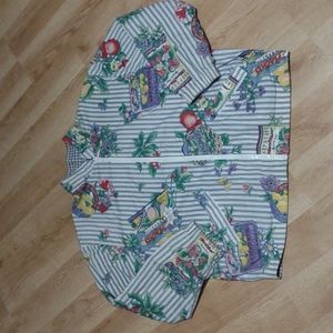 Vintage 90s Reversible Cottagecore Tea Stripe Jacket Size Small Teddi